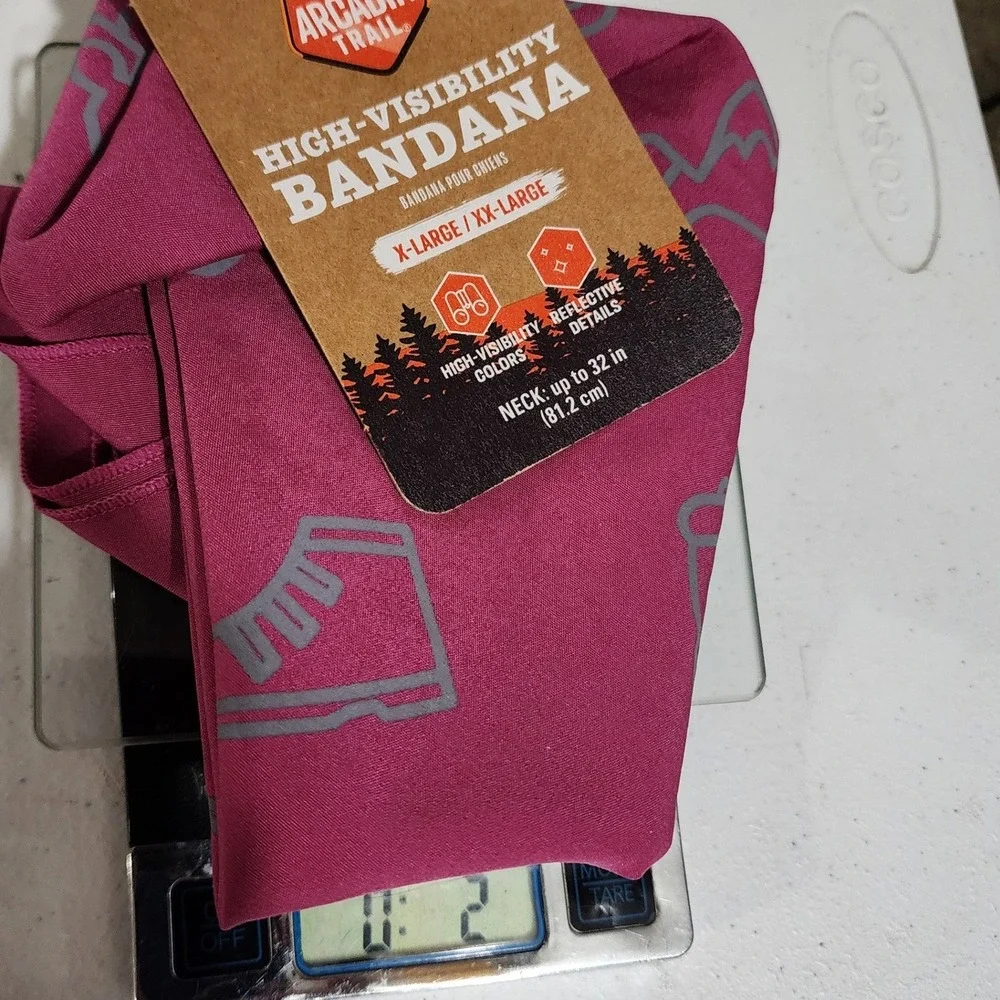Arcadia Trail High-Visibility Dog Bandana XL/XXL Berry Pink Reflective Icons NWT